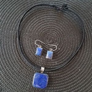 Lapis lazuli necklace and earrings